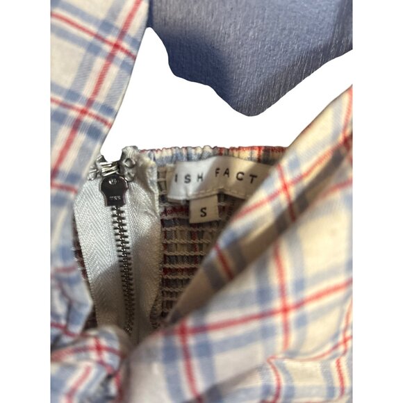 Plaid Knot Front Peplum Crop Top By English Factory Size S - Picture 4 of 5